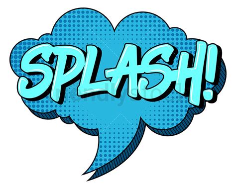 Splash Retro Comic Book Speech Bubble Cartoon Clipart Vector