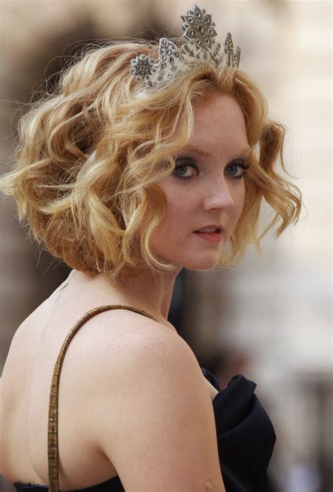 Lily Cole Romantic Short Wavy Curly Bob Hairstyle For Wedding Styles