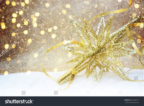 Golden Christmas Star Snow Stock Photo 462196711 Shutterstock