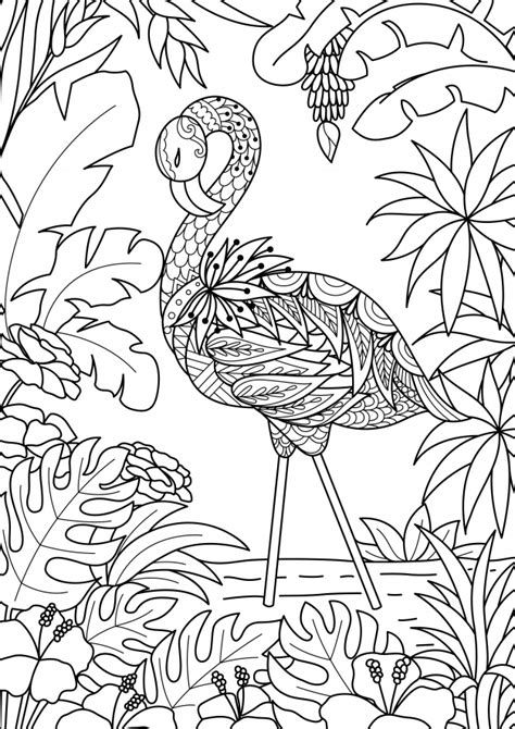 flamingo antistress coloring pages    print