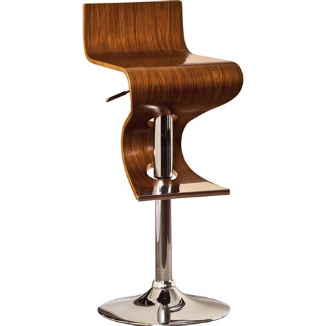 Modern Sleek Bentwood Walnut Oak Finish Contemporary Style Adjustable