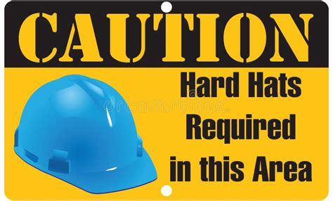 Caution Hard Hat Required Signs Safety Signs Stock Vector