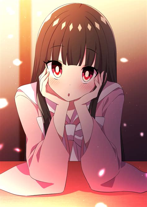 Safebooru 1girl O Bangs Black Hair Blush Bow Bowtie Bright Pupils