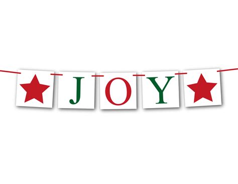 Red And Green Printable Joy Banner Diy Christmas Decoration