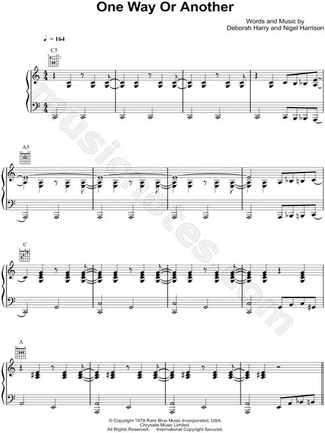 And then you will be presented this files one way or another coming from various server. Blondie "One Way or Another" Sheet Music in C Major (transposable) - Download & Print - SKU ...