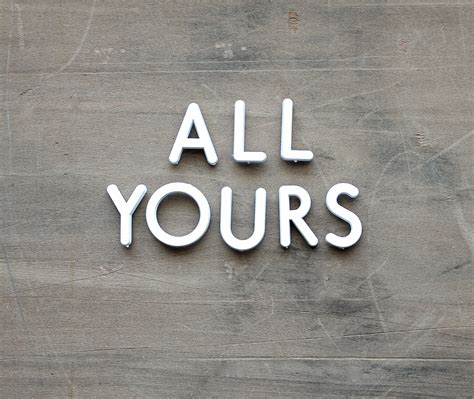 All Yours Vintage Push Pin Letters Sign Valentines