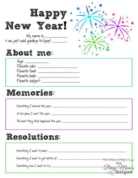 New Years Eve Printable For Kids Business For Kids New Years Eve
