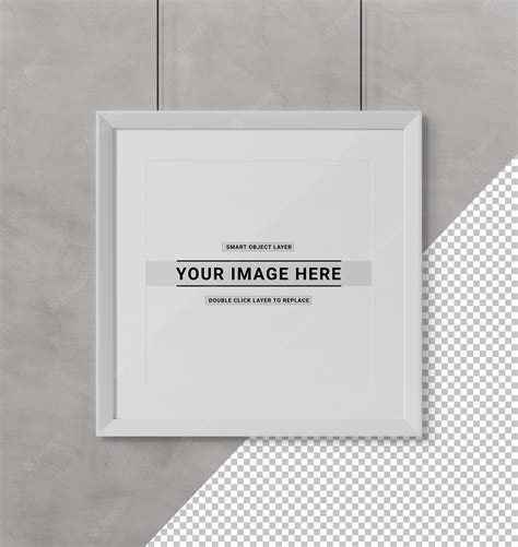 Premium Psd Cut Out Black Frame Hanging Mockup