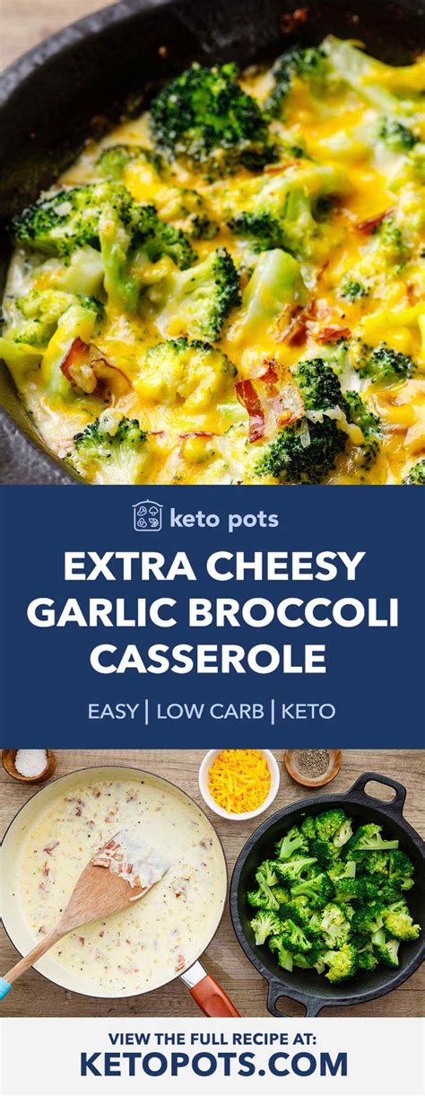 Chicken broccoli casserole | this easy and delicious chicken and broccoli recipe combines the best of both in a cheesy delicious casserole. Extra Cheesy Garlic Broccoli Casserole - Keto Pots ...