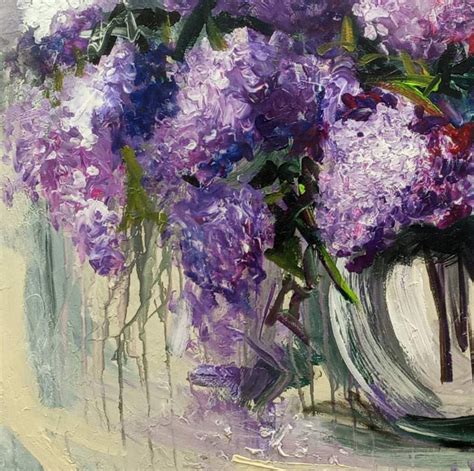 Large Abstract Lilac Bouquet Paintings On Canvas Original Fine Etsy Uk