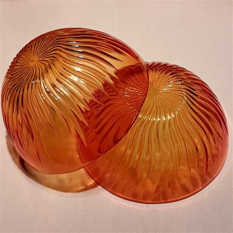 Set Of Vintage Amberina Glass Bowls Red To Orange To Amber In 2019 Glass Amber Glass