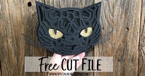 Download LAYERED BLACK CAT MANDALA - FREE HALLOWEEN CUT FILE