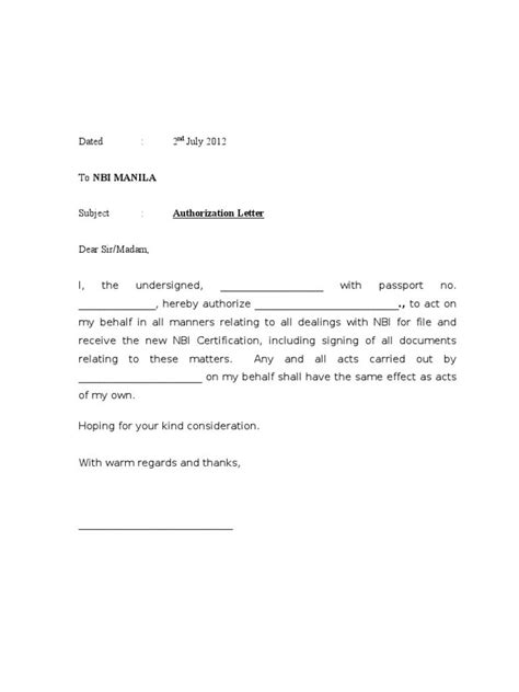 Send on behalf of tells recipients that the message was sent on behalf of the manager by the. authorisation letter nbi collect passport philippine embassy authorization sample | Letter ...