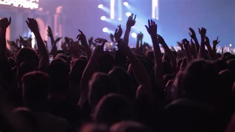 Concert Crowd Waving Hands Stock Video Motion Array