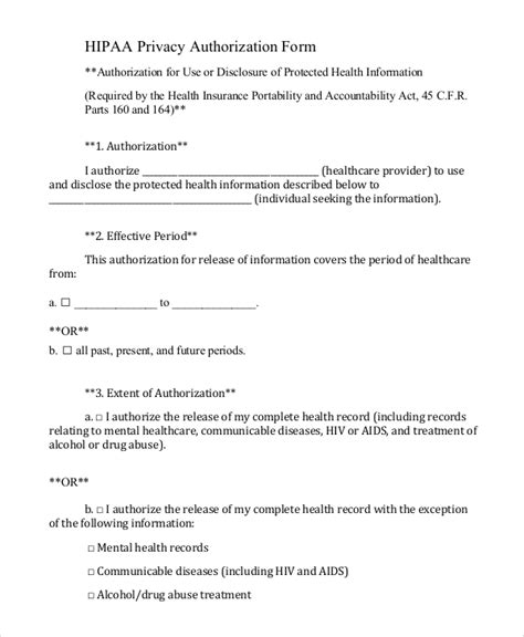 Sample Hipaa Disclosure Form The Document Template