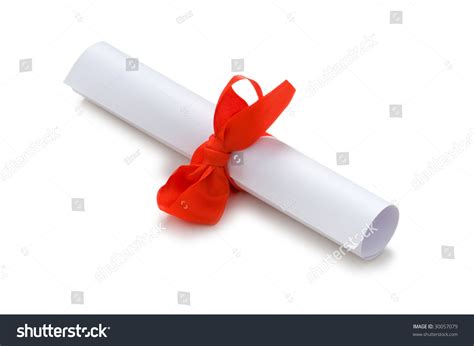 Diploma Red Ribbon Isolated On White Stock Photo 30057079 Shutterstock