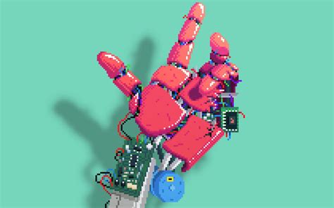Sfondi Arte Digitale Opera Darte Pixel Art Pixelated Mani Robot