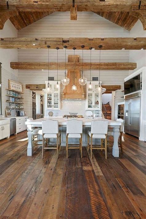This amazing custom farm house table with. 60 Awesome Farmhouse Flooring Design Ideas And Decor (32 ...