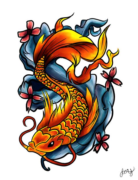 Koi Fish Tattoo Drawing Design Free Download On Clipartmag