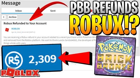 POKEMON BRICK BRONZE DELETED BUT REFUNDS ROBUX IN ROBLOX YouTube
