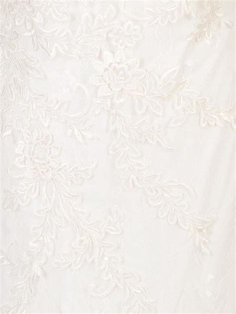 Ivory Lace Lined Beademb Godet Tulle Wedding Dress Chesca