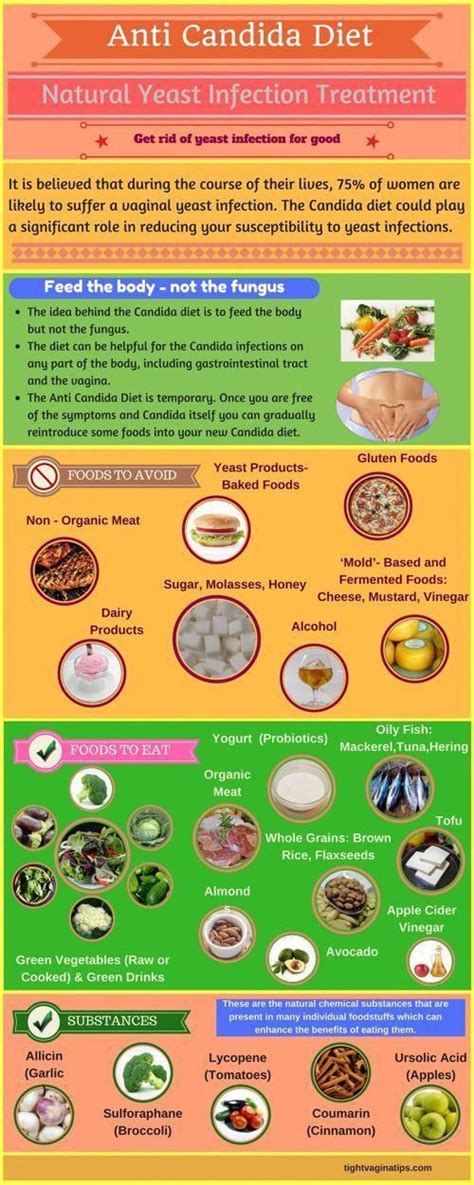 How To Get Rid Of Yeast Infection Candida Diet Infographic