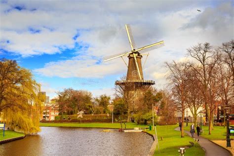 Windmill De Valk In Leiden The Netherlands Editorial Stock Image Image Of Historical
