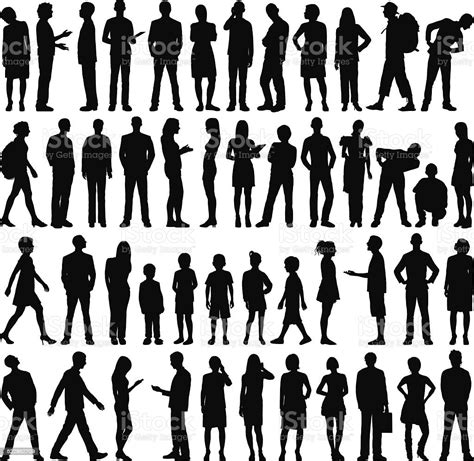 Highly Detailed People Silhouettes stock vector art 522952709 | iStock