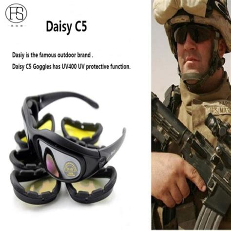 Daisy C5 X7 Polarized Military Army Goggles Men Tactical Game 4 Lens Kit Glasses Ebay