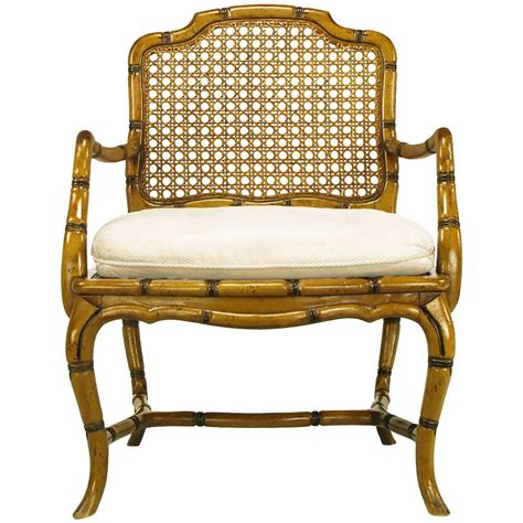 Usually ships within 1 to 3 weeks. Bamboo-Form Cabriole Leg Cane Back Armchair | Bamboo chair ...