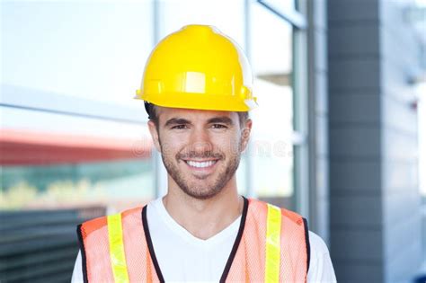 Portrait Of A Happy Construction Worker Stock Image Image Of Site