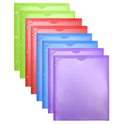 Buy Heavy Duty Plastic Folders With Clear Front Pockets 8 Pack Folders