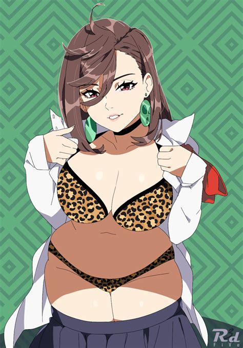 rule 34 1girls ayase momo bra choker cleavage dandadan gyaru leopard print leopard print bra