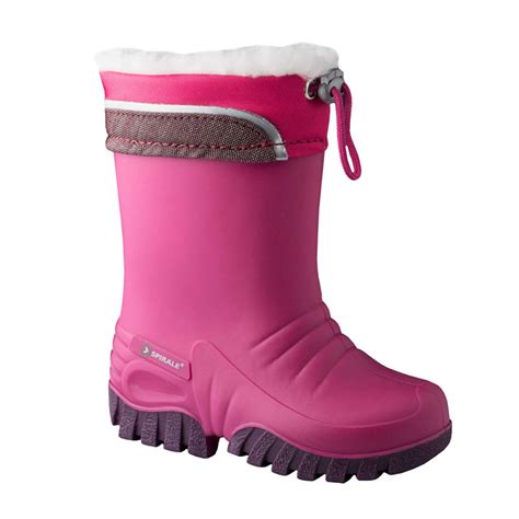 Bounce Kids Fleece Lined Winter Wellington Boots Wellies Pink Hyped