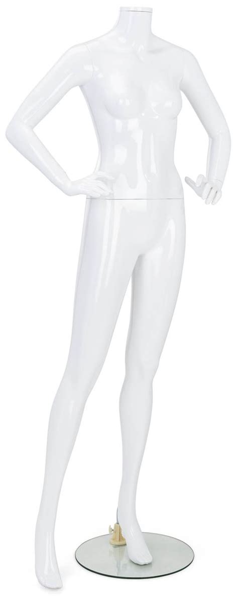 Headless Abstract Female Mannequin Glossy White Finish