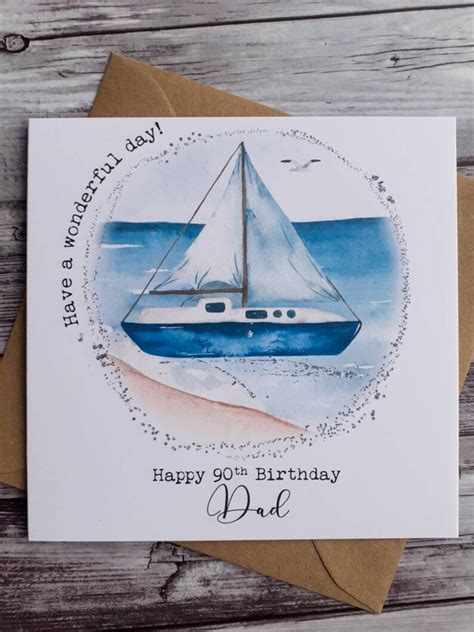 Dad Birthday Card Boat Birthday Card Sailing Birthday Card Etsy
