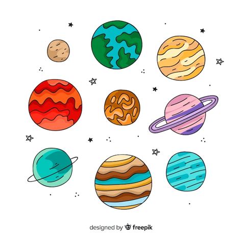 Ilustraciones De Planetas Del Sistema Solar Vector Gratis