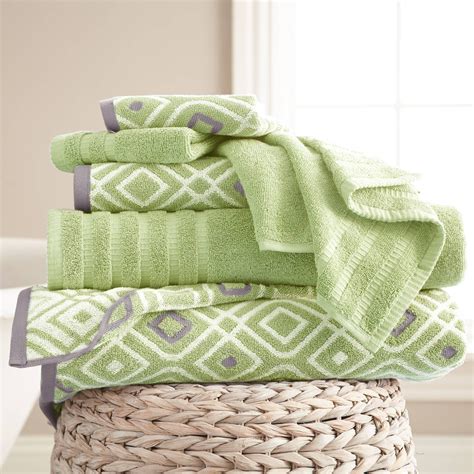 6 Piece Yarn Dyed Towel Set Oxford Sage Green