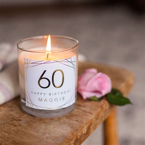 60th Birthday Personalised Candle T By Little Cherub Design