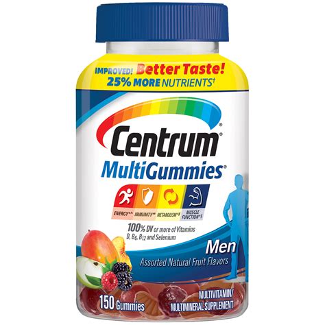 Centrum Multigummies For Men With Selenium Antioxidants Fruit