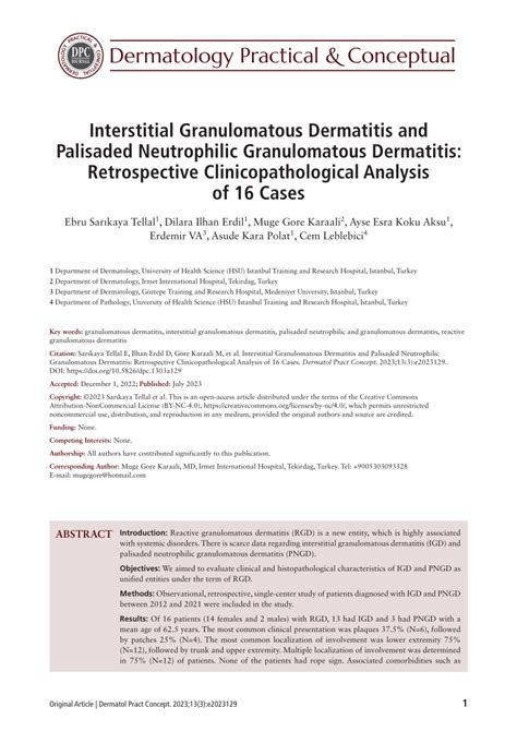 Pdf Interstitial Granulomatous Dermatitis And Palisaded Neutrophilic