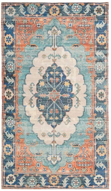 Linon home dcor verginia berber area rug collection,. Saffron Blue/Coral Area Rug | Coral area rug, Coral rug ...