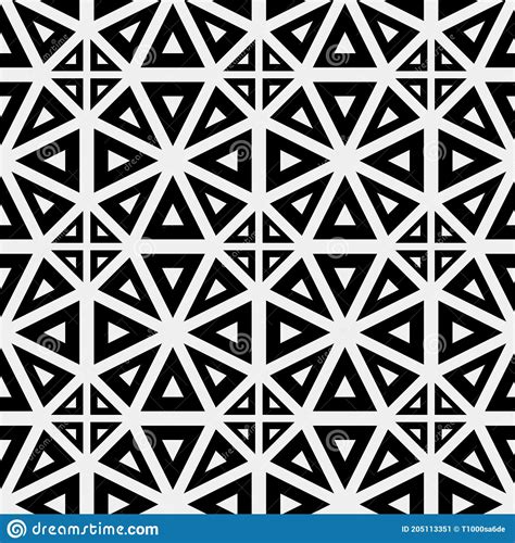 Black And White Symmetrical Patterns Seamless Image Stock Illustration