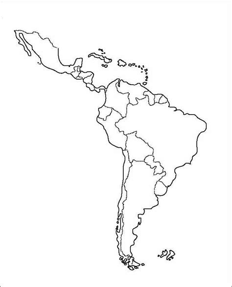 For America Latina Mapa Sin Nombres Mapa De America Mapa De America