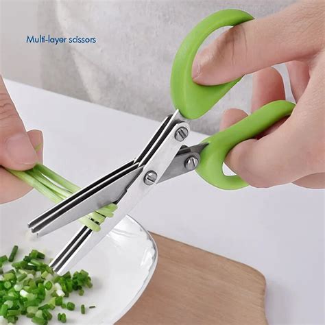 Multipurpose Herb Scissors 3 Layers Scissors Stainless Steel Blades