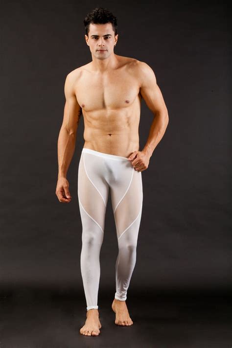 Sexy Mens Gauze Soft Underwear Inner Long Pants Sheer In Fashion M L