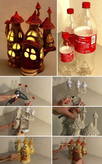 Recycling Some Plastic Bottles Into A Fairy House Lamp Fairy Crafts