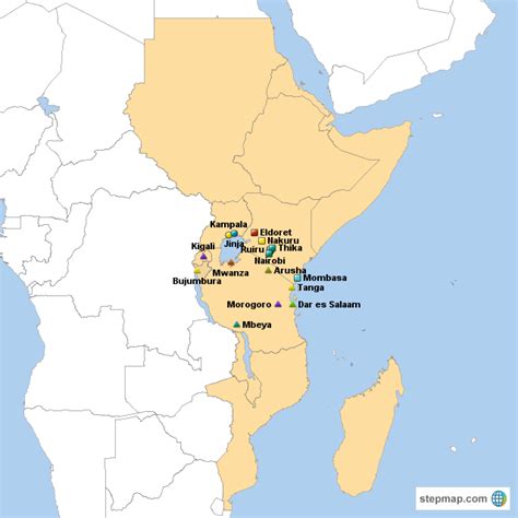Stepmap East Africa Region Landkarte Für Africa