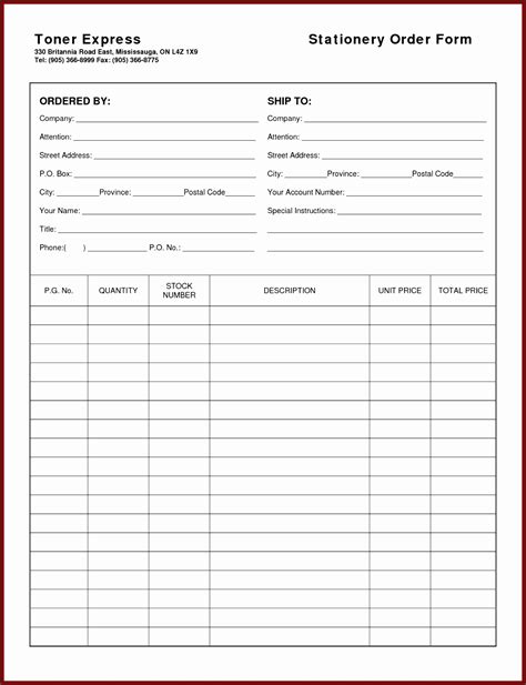 Free Order Form Template Excel Sampletemplatess Sampletemplatess