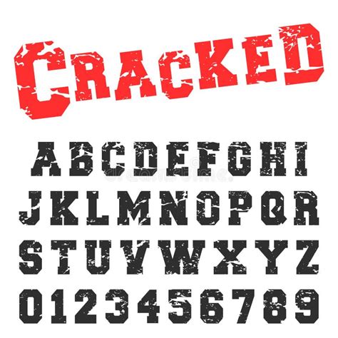 Cracked Broken Font Smashed Letters And Numbers Glitch Broken